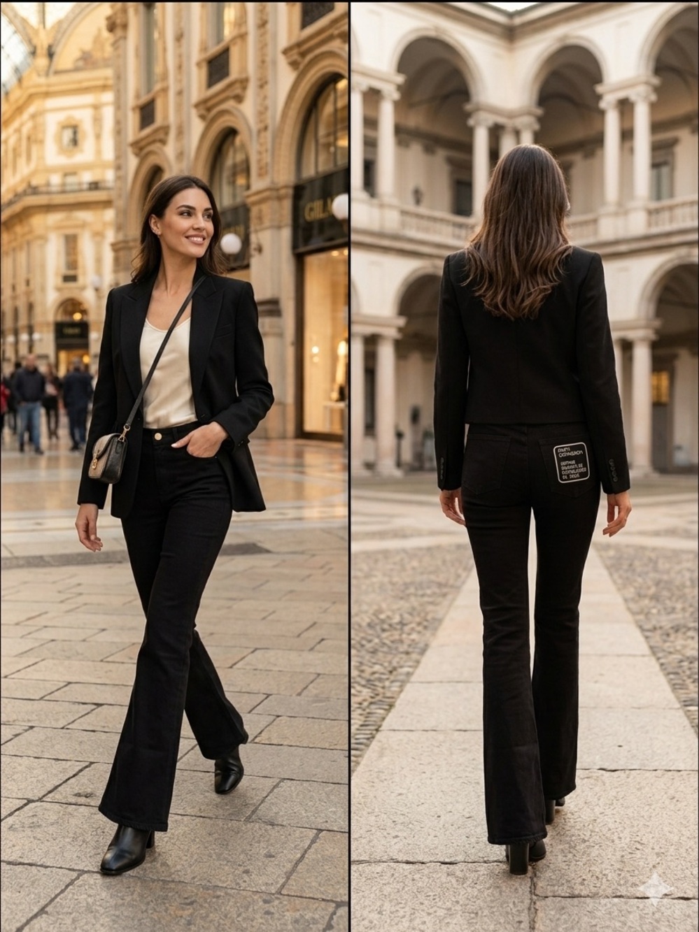 NWT Faith Connexion Made in Italy Black Flare Pants Spring Summer 23
